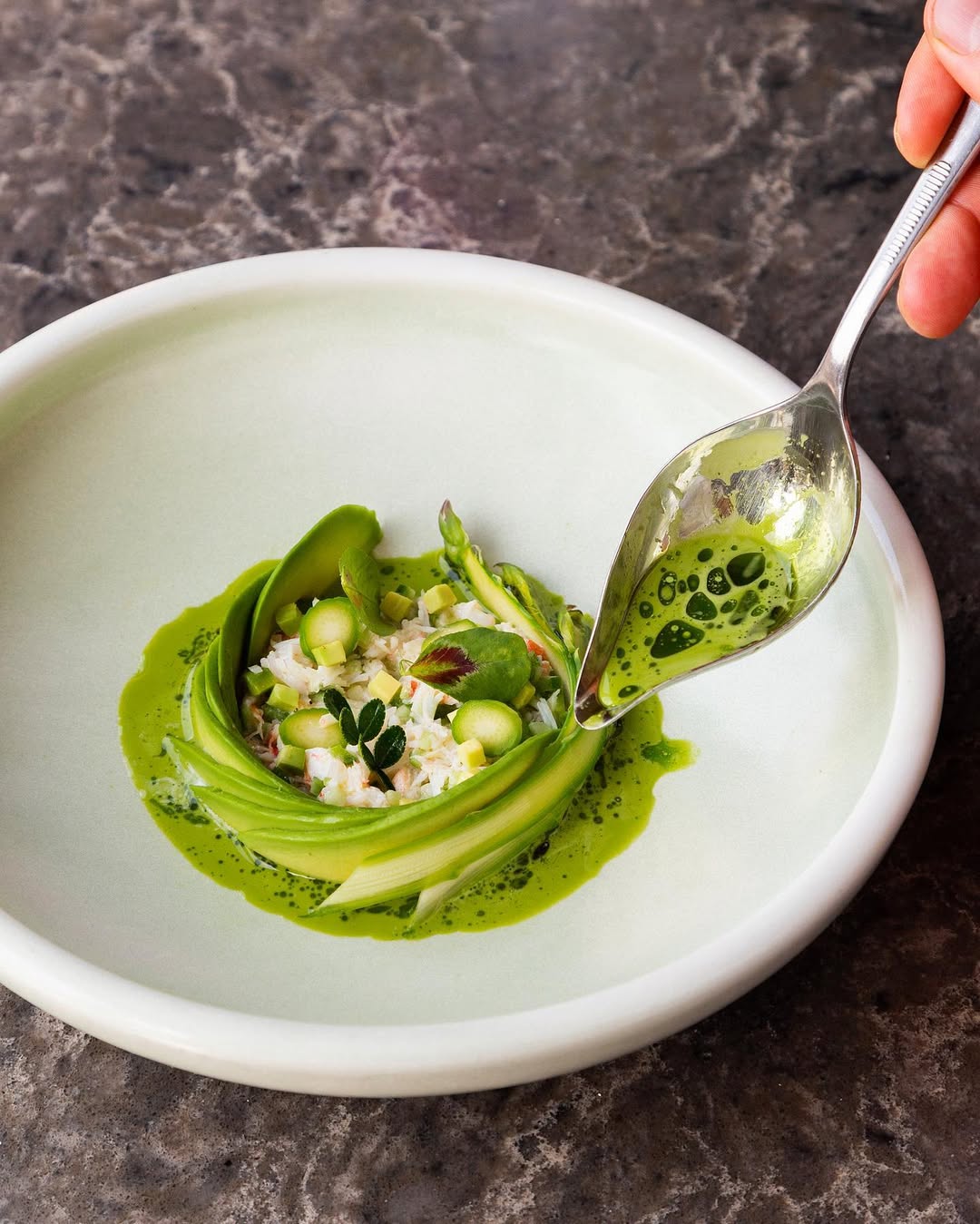 Avocado and Snow Crab Spring Aguachile